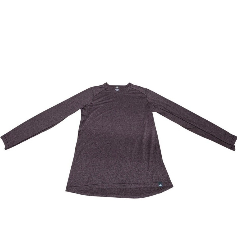 REI Mens Long Sleeve Performance Top Plum Crew Neck L Activewear Base layer